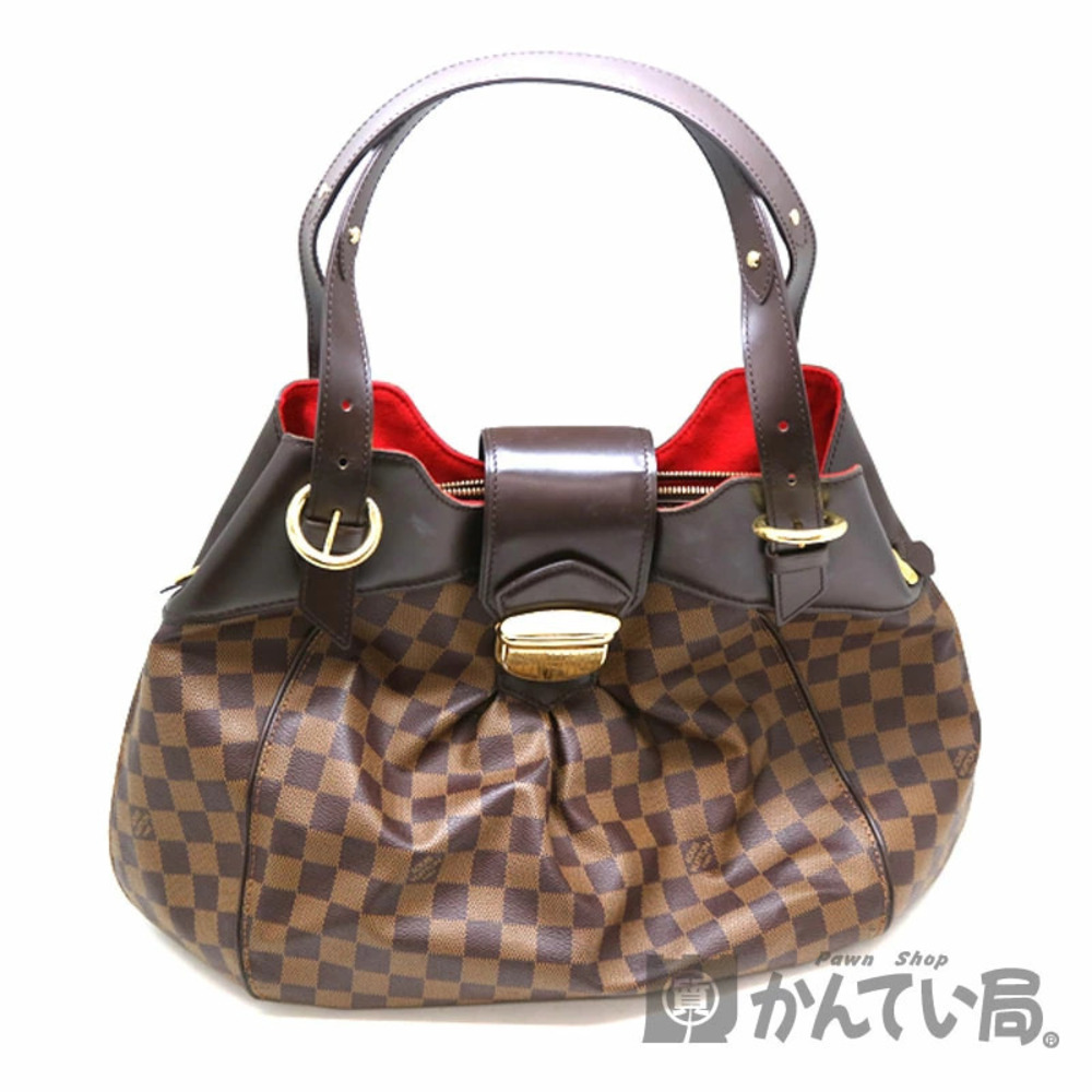 LOUIS VUITTON Sistina Damier Canvas Ebene Brown LV Handbag